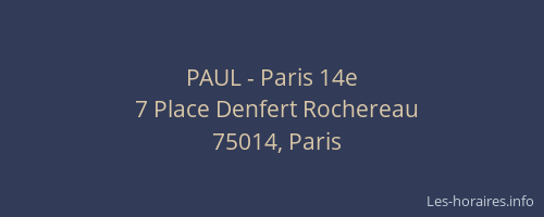 PAUL - Paris 14e