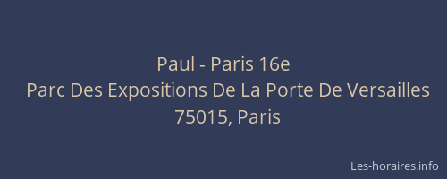 Paul - Paris 16e