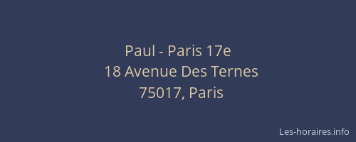 Paul - Paris 17e