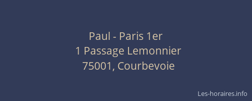 Paul - Paris 1er