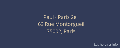 Paul - Paris 2e