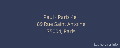 Paul - Paris 4e