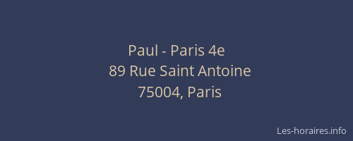 Paul - Paris 4e