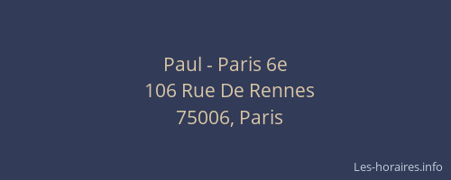 Paul - Paris 6e