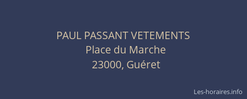 PAUL PASSANT VETEMENTS