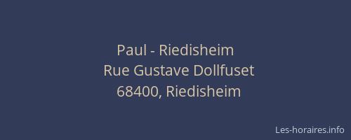 Paul - Riedisheim