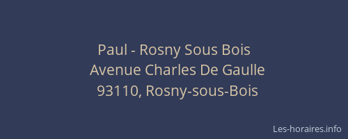 Paul - Rosny Sous Bois