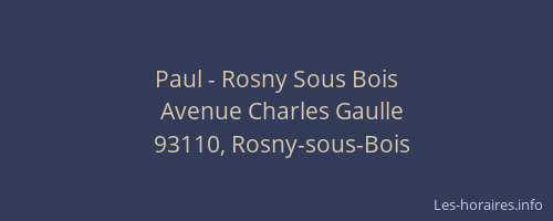 Paul - Rosny Sous Bois