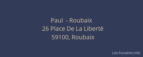 Paul  - Roubaix