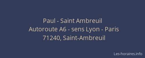 Paul - Saint Ambreuil
