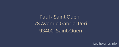 Paul - Saint Ouen