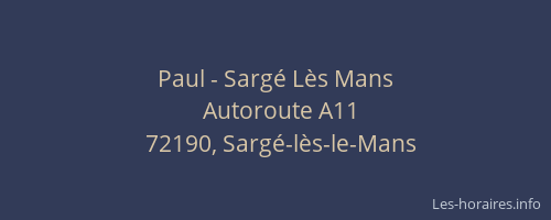 Paul - Sargé Lès Mans