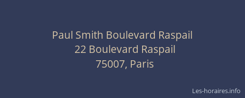 Paul Smith Boulevard Raspail