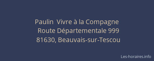 Paulin  Vivre &agrave; la Compagne