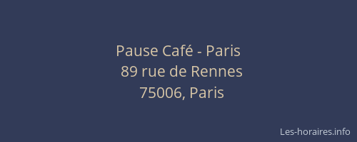 Pause Café - Paris