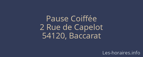 Pause Coiffée