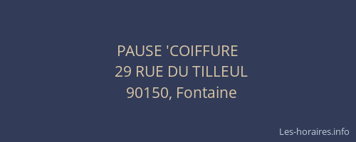 PAUSE 'COIFFURE