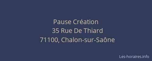 Pause Création