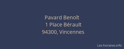 Pavard Beno&icirc;t