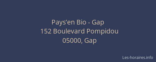 Pays’en Bio - Gap