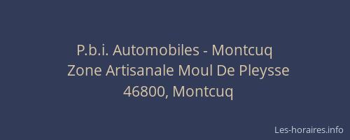 P.b.i. Automobiles - Montcuq