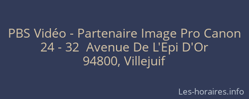 PBS Vidéo - Partenaire Image Pro Canon