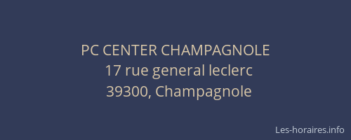 PC CENTER CHAMPAGNOLE