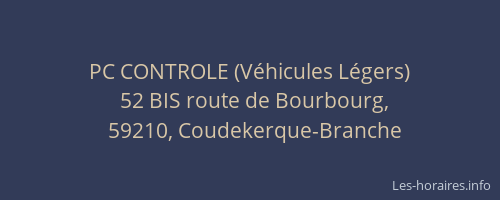 PC CONTROLE (Véhicules Légers)