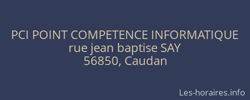 PCI POINT COMPETENCE INFORMATIQUE