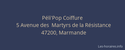 P&eacute;li'Pop Coiffure