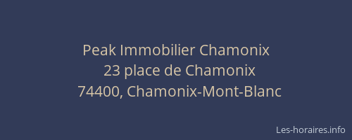 Peak Immobilier Chamonix