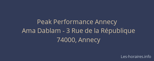 Peak Performance Annecy