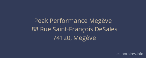 Peak Performance Megève