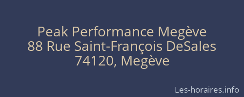 Peak Performance Megève