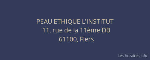 PEAU ETHIQUE L'INSTITUT