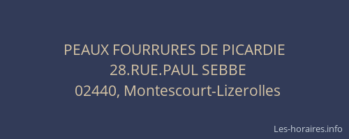 PEAUX FOURRURES DE PICARDIE