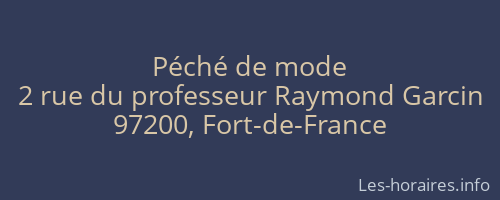 Péché de mode