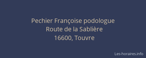 Pechier Fran&ccedil;oise podologue