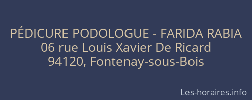 PÉDICURE PODOLOGUE - FARIDA RABIA