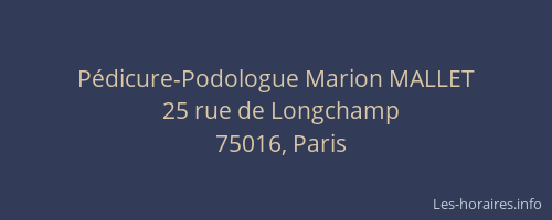 Pédicure-Podologue Marion MALLET