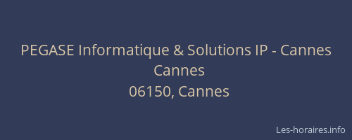 PEGASE Informatique & Solutions IP - Cannes