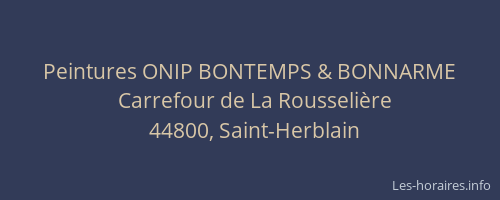 Peintures ONIP BONTEMPS & BONNARME
