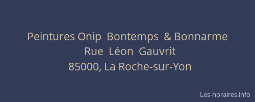 Peintures Onip  Bontemps  & Bonnarme