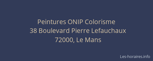 Peintures ONIP Colorisme