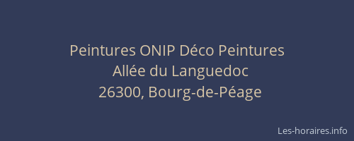 Peintures ONIP D&eacute;co Peintures