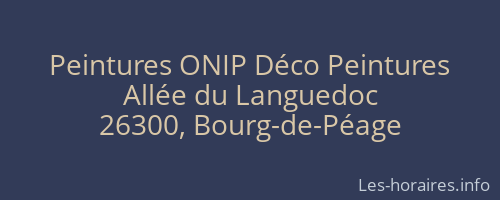 Peintures ONIP Déco Peintures