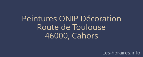 Peintures ONIP Décoration