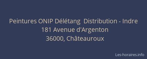 Peintures ONIP Délétang  Distribution - Indre