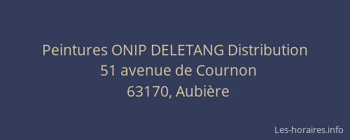 Peintures ONIP DELETANG Distribution