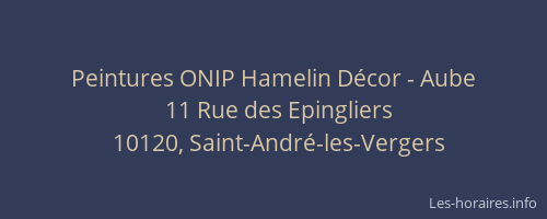 Peintures ONIP Hamelin Décor - Aube
